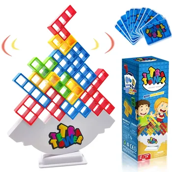 Игрушки для балансировки Tetra Tower, настольные игры для детей и взрослых, строительные блоки для игры в баланс, идеально подходящие для семейных игр, вечеринок