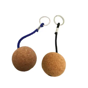 Брелки с плавающим буем из 2шт, легкое портативное специальное деревянное кольцо для ключей, брелок с пробковым шариком, украшения, подвеска