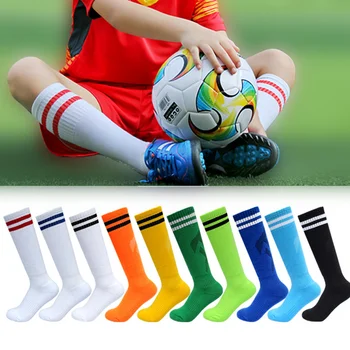 Новые длинные Футбольные Хлопчатобумажные спортивные носки из лайкры до колена, Детские Леггинсы, Футбольные Бейсбольные носки до щиколотки для взрослых, Детские носки, Горячая распродажа
