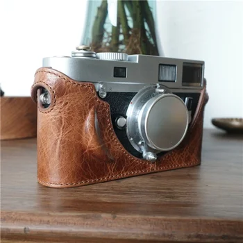 Чехол для камеры из натуральной кожи ручной работы, сумка для половины тела, нижняя крышка для коробки для цифровой камеры Leica M6 из воловьей кожи