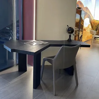 Высококачественный Офисный стол для руководителя из шпона для домашнего офиса, новейшее искусство, Двухпозиционный компьютерный стол для учебы