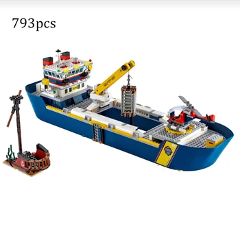 Набор моделей нового городского океанского разведывательного корабля 60026 Building Block Assembly Toys Детский подарок на день рождения для мальчиков и девочек