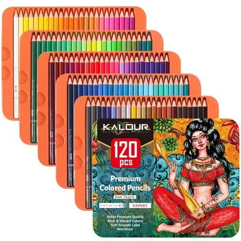 Набор карандашей KALOUR 120 Colores, школьные принадлежности 예술용품 Профессиональные канцелярские принадлежности для рисования маслом Lapicera, карандаш для рисования