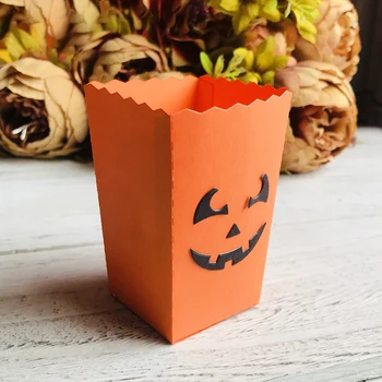 Коробка из тыквы для попкорна на Хэллоуин, металлические штампы для резки для DIY, альбом для скрапбукинга, бумажные открытки, декоративные поделки, тиснение, высечки
