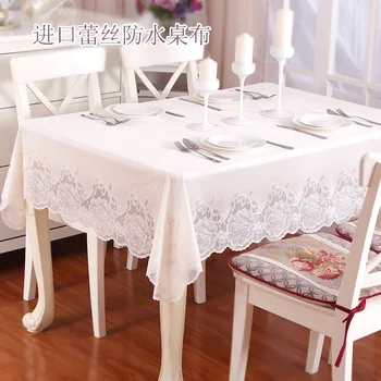 Моющаяся европейская высококачественная скатерть для обеденного стола Роскошная прямоугольная бытовая свежая скатерть для сидений белого цвета