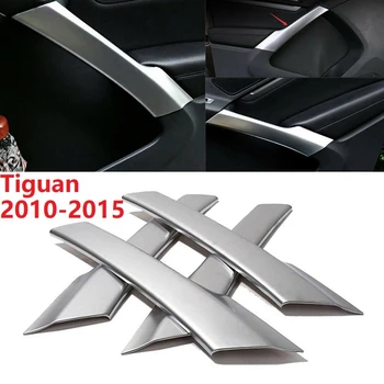 Новая 4шт ABS Хромированная отделка Подлокотника внутренней двери для Tiguan 2010-2015
