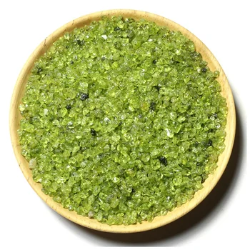 около 3-5 мм натурального оливинового гравия зеленый мелкий камень оливиновый необработанный каменный декоративный материал