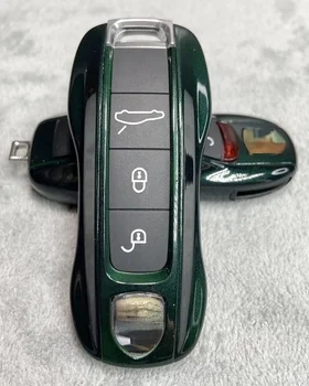 Подходит для Porsche Taycan Panamera Macan Cayenne 718 911 Темно-зеленая крышка ключа, три или Четыре кнопки универсальны