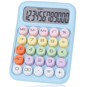 Механический кнопочный калькулятор, 12-значный ЖК-дисплей, большие кнопки, которые легко нажимать, красочный калькулятор конфет