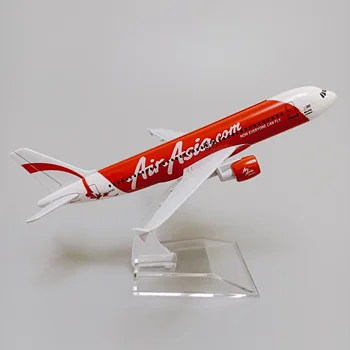 Модель самолета из легкосплавного металла Avion Air Asia Airbus A320 самолет 16 см, Изготовленная под давлением Модель самолета Asia Airbus 320 Масштабные самолеты Самолет