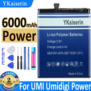 Ykaiserin Аккумулятор 6000 мАч Для Umi Umidigi Power Bateria + Бесплатные Инструменты