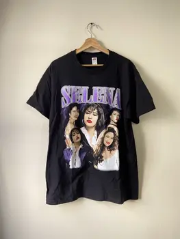 Винтажная футболка Selena rap music, черная футболка y2k - большие длинные рукава