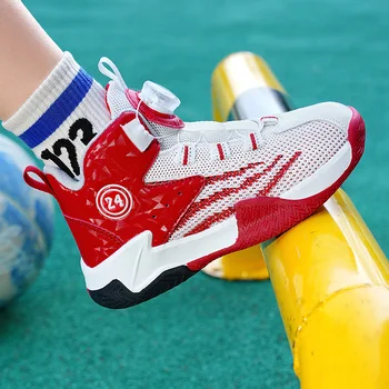 Баскетбольная обувь для мальчиков, детская спортивная обувь, износостойкие нескользящие детские кроссовки, дышащие детские кроссовки для бега