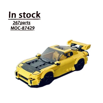 MOC-87429 Классический Желтый Мини-Автомобиль В Сборе, Сшивающий Строительный Блок, Модель MOC, Креативный Строительный Блок, Игрушки, Детские Игрушки, Подарки