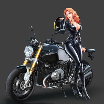 Фигурка из смолы 1/6 высотой 185 мм, современная подставка для девушки (БЕЗ мотоцикла), Модель в разобранном виде, Неокрашенный Набор для сборки фигурок
