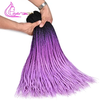 Изысканные черные Фиолетовые розовые косички в коробке для вязания крючком длиной 24 дюйма, омбре, синтетические волосы для наращивания, афроамериканские плетеные волосы