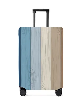 Чехол для багажа в стиле ретро с градиентным рисунком под дерево, эластичный протектор для чемодана, чехол для пыли для багажа для 18-32-дюймового дорожного чемодана