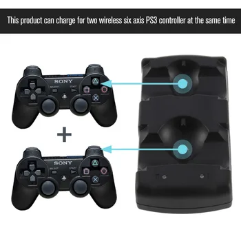 Док-станция с двойной зарядкой 2 в 1 для беспроводного контроллера Sony PlayStation3 для контроллера PS3 Популярное по всему миру зарядное устройство для ps3