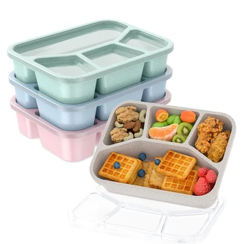 Ланч-бокс Bento Lunch Box для детей, контейнеры для хранения продуктов, контейнер для приготовления еды на 4 отделения с прозрачной крышкой