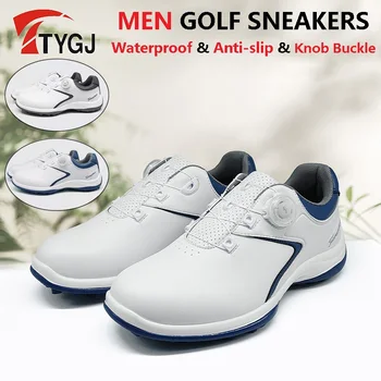 TTYGJ/ Мужская Водонепроницаемая Мягкая Обувь Для гольфа, Мужские Дышащие Нескользящие Кроссовки, Мужские Вращающиеся Шнурки, Повседневная обувь, Спортивная обувь для гольфа