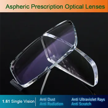 Асферические оптические очки Single Vision 1,61, линзы, оправа для очков с рецептурными линзами, покрытие AR и защита от царапин