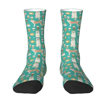 Мужские носки с кофейным рисунком Акита-Ину, унисекс, новинка, 3D печать, японские носки для собак, платье