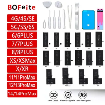 Аккумулятор телефона BoFeite Для iPhone 5S 6 6SP 6S 7 8PLUS Замена Оригинального Аккумулятора X XS XR XSMAX 11 12MINI 13 14 Bateria