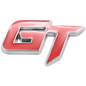 Автомобильная наклейка с 3D логотипом Gt, Модная наклейка для декора автомобиля Ford Mustang Focus 2 3 Fiesta Ranger Mondeo Mk2, красный + серебристый
