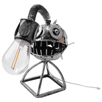 Рыболов Лампа USB Перезаряжаемая Настольная Металлическая лампа ручной работы для украшения дома и гостиной Маленькая