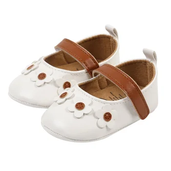 Модельные туфли принцессы в цветочек для маленьких девочек; легкие туфли-лодочки Mary Jane на нескользящей резиновой подошве