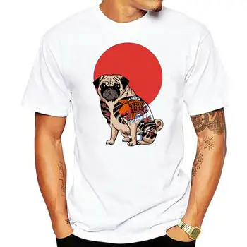 Новая белая и черная футболка Yakuza Pug Размера США S M L Xl 2Xl Xxxl Zm1 Для молодежи Среднего возраста The Old Tee Shirt