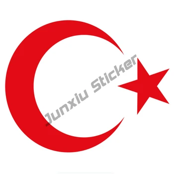 Наклейки на автомобиль, Национальная эмблема Турции, Флаг с Луной и звездой, Окно, Бампер, багажник, Клей для авто, ноутбука, автомобильные аксессуары KK15cm