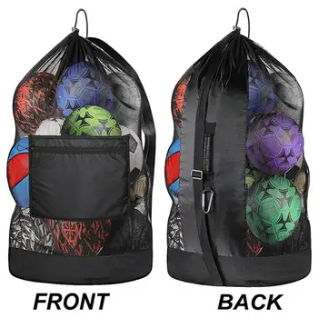 Вместительная баскетбольная сумка, сумка для спортивных мячей с регулируемым плечевым ремнем для баскетбола, волейбола, мячей футбольной команды для занятий спортом