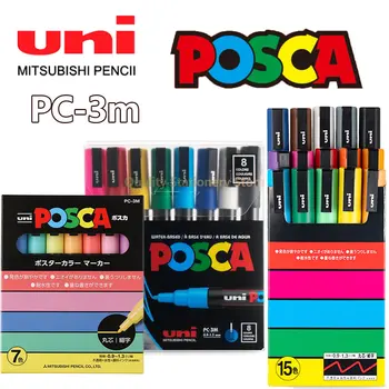 Uni Marker Pen posca PC-3M Акриловый перманентный маркер marcadores graffiti paint pen Для Рок-металла, Кожи, Керамики, Стекла, Пластика