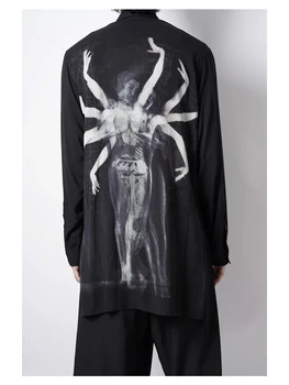 Y-3 Перекрывающиеся Рубашки Phantom Ashura В Темном Стиле Унисекс Yohji Yamamotos Mens Для Мужской Одежды Owens Топы, Черные Рубашки, Одежда