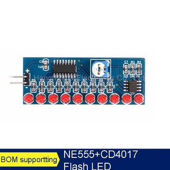 CD4017 + NE555 Комплект светодиодной вспышки Электронный комплект для самостоятельного обучения 