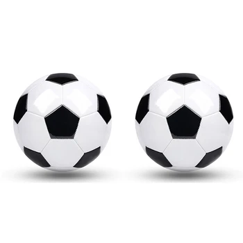 2 Шт Размер 5 Профессиональные Тренировочные Футбольные Мячи Черный Белый Футбольный Мяч Из ПВХ Кожи