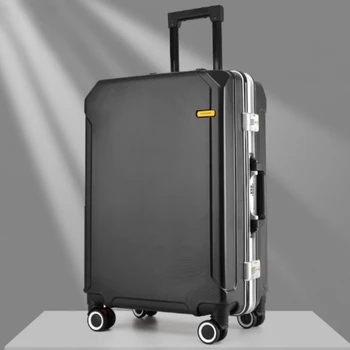 Дорожный чемодан на тележке Пароль Коробка для багажа на колесиках ПК Универсальное Колесо Коробка на молнии Разборное Колесо Студенческий Бизнес с мелкой рамой